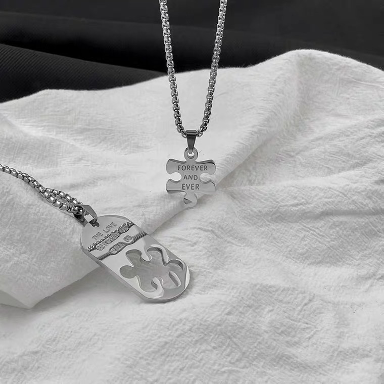 Couple's Puzzle Piece Necklaces