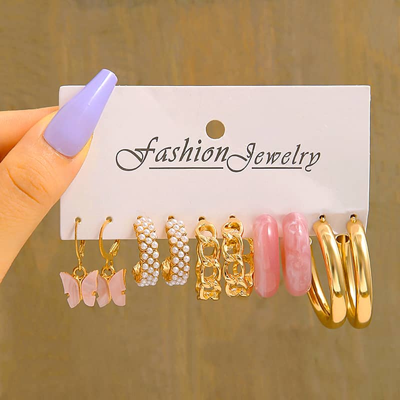  5 Pairs of Gleamer Jewelry Earrings Set