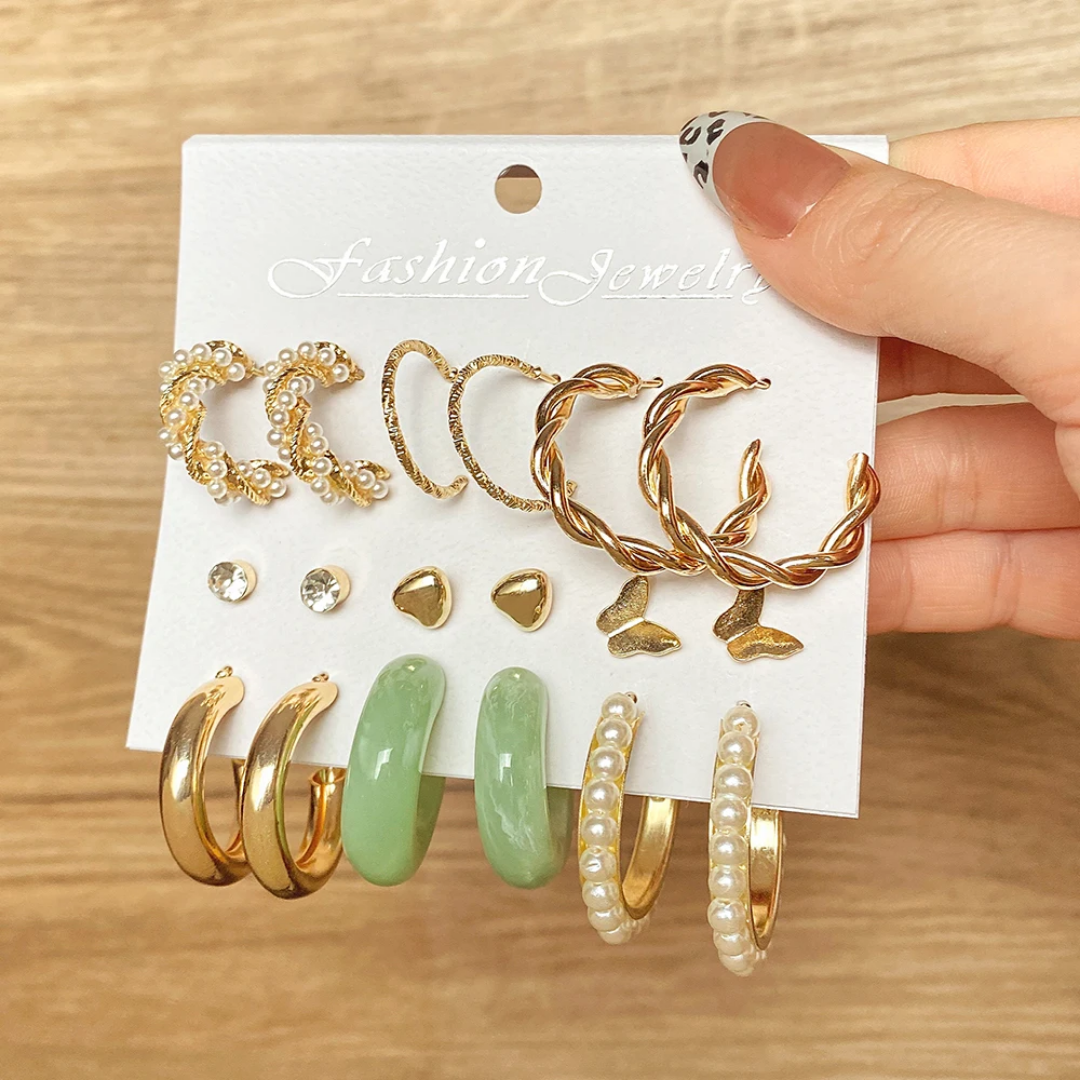 9 pairs assorted earrings set