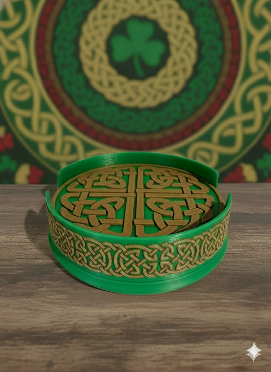 Green Celtic Knot Coaster Collection