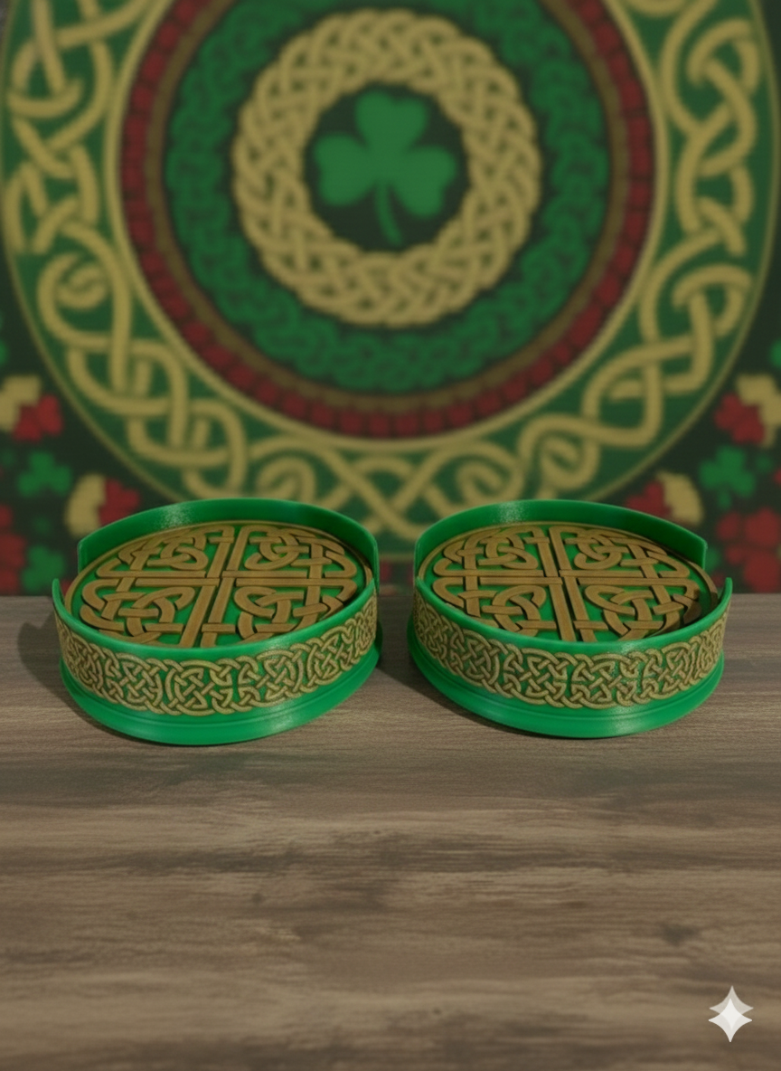 Green Celtic Knot Coaster Collection