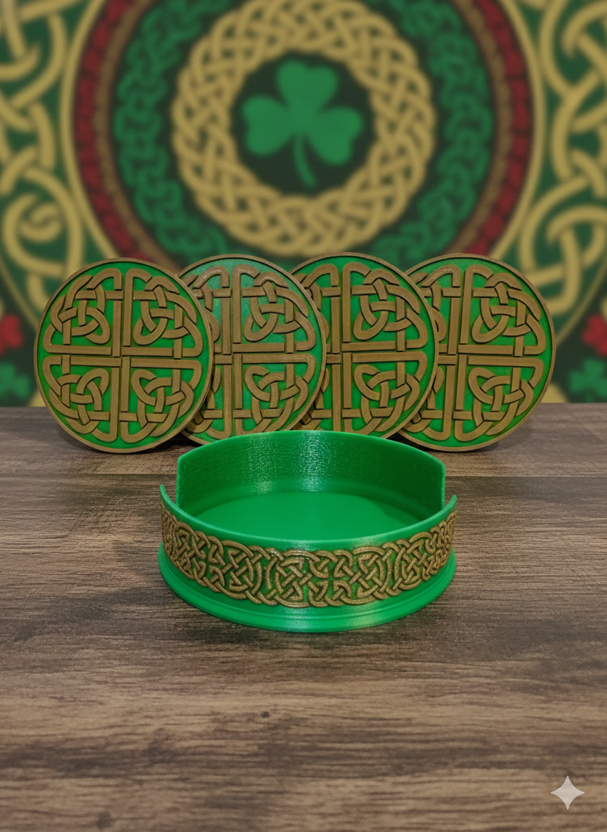 Green Celtic Knot Coaster Collection