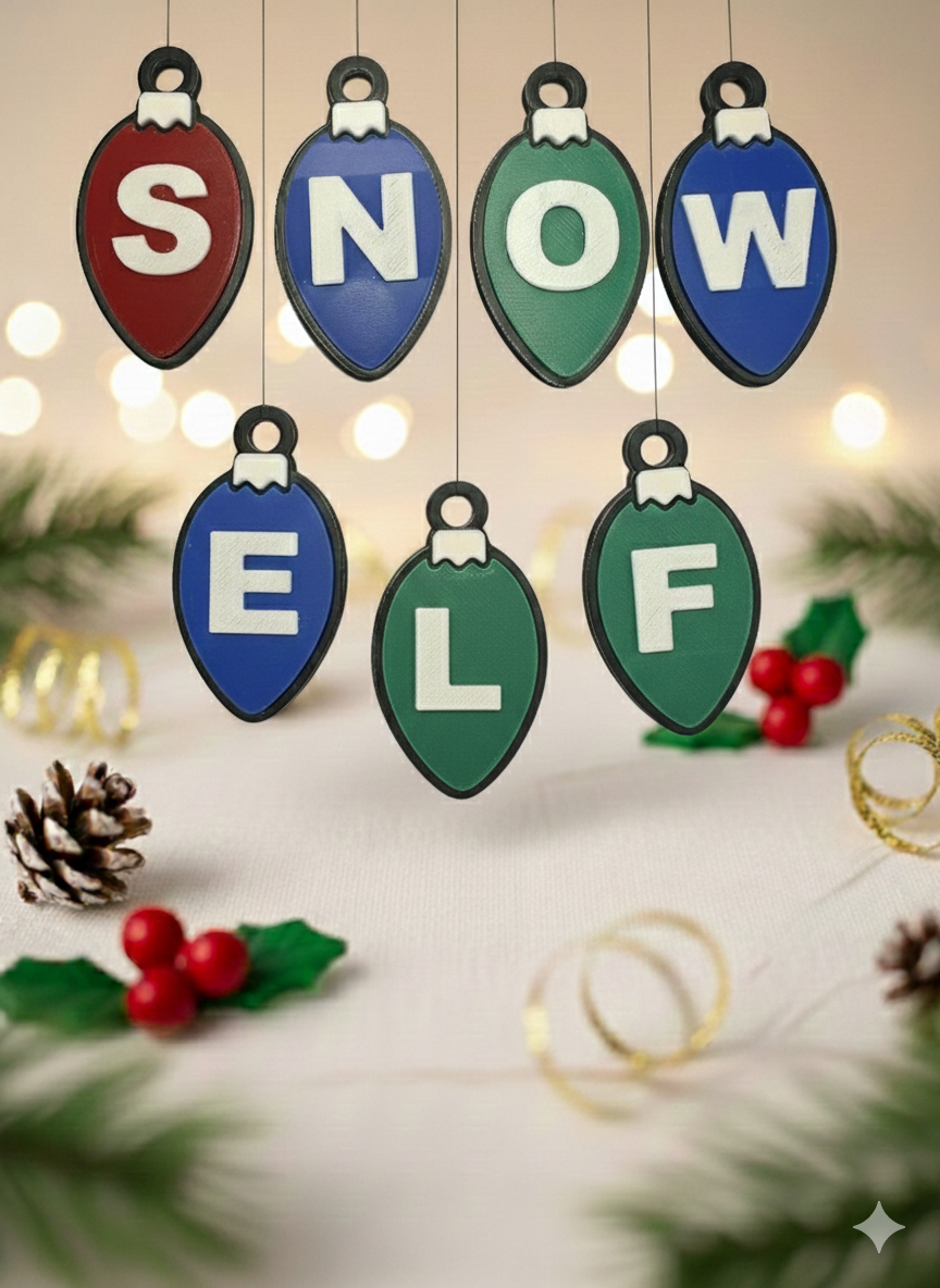 Classic tree bulb shape with one embossed letter (A-Z) per ornament.