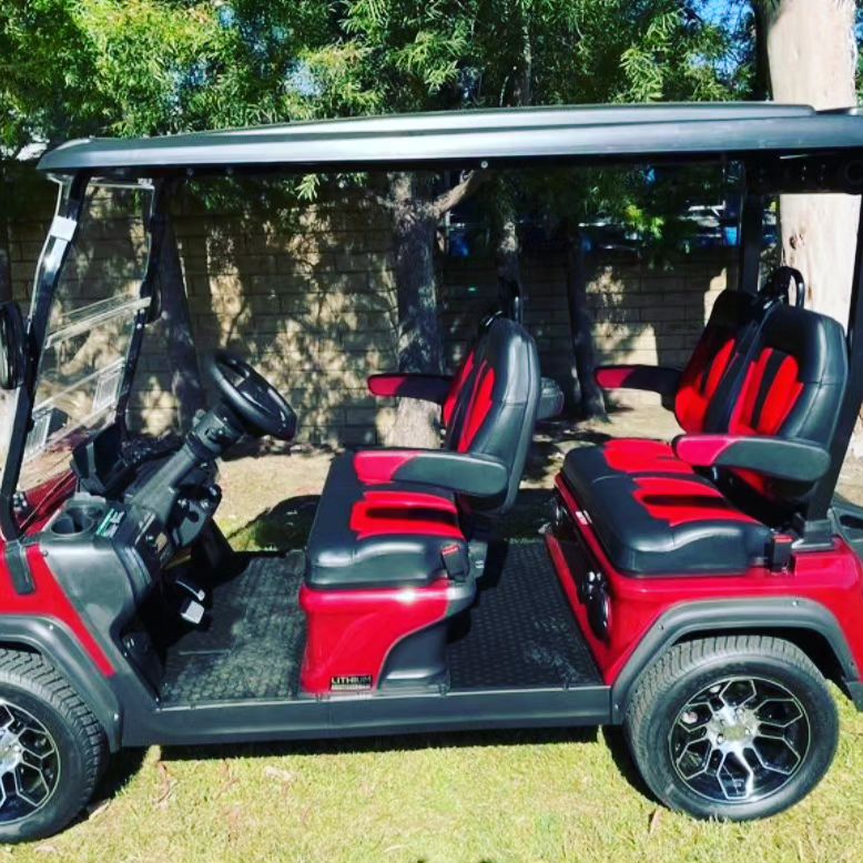Red Electric Golf Car