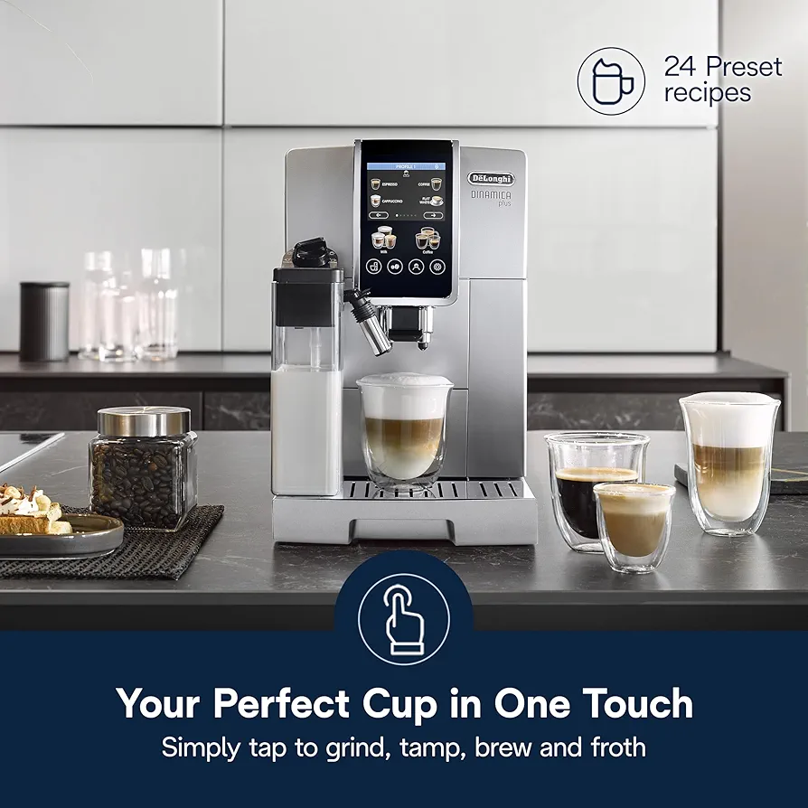 De'Longhi Dinamica Plus Espresso & Coffee Machine, Automatic Milk Frother
