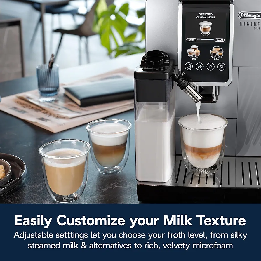 De'Longhi Dinamica Plus Espresso & Coffee Machine, Automatic Milk Frother