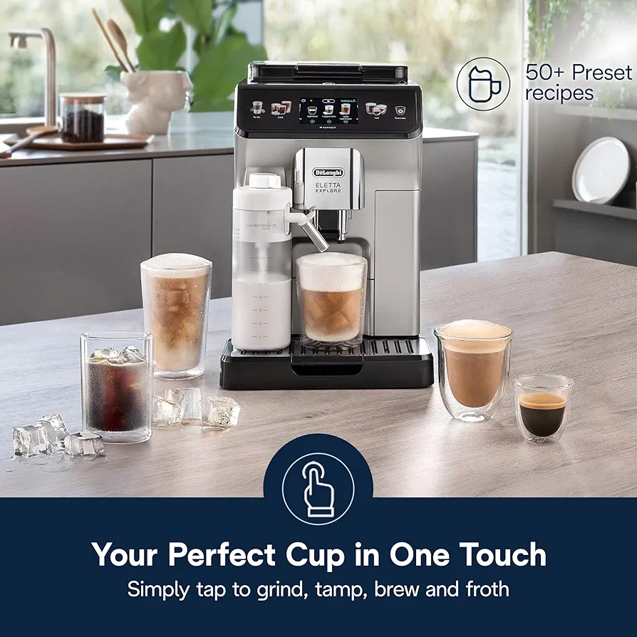De'Longhi Eletta Explore Espresso Machine with Cold Brew, Automatic Hot & Cold Milk 