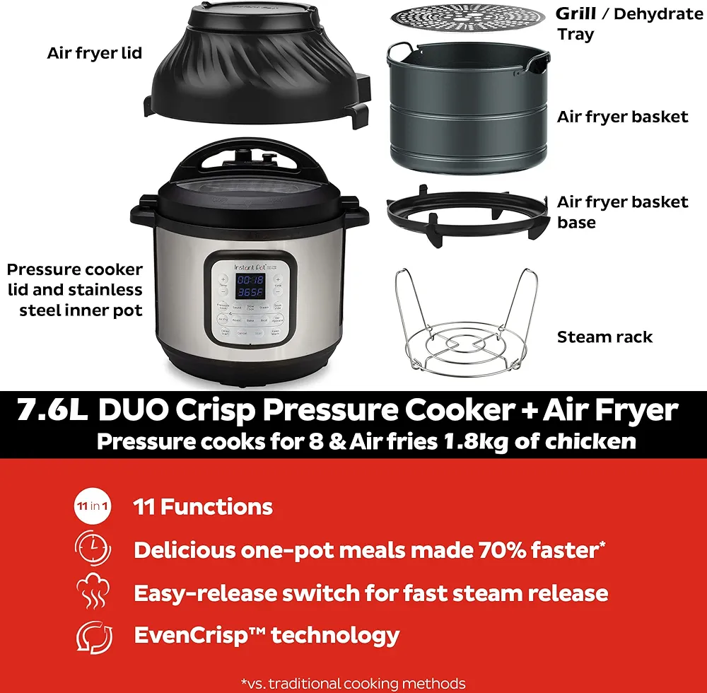 Instant Pot Duo Crisp + Hot Air Fryer 