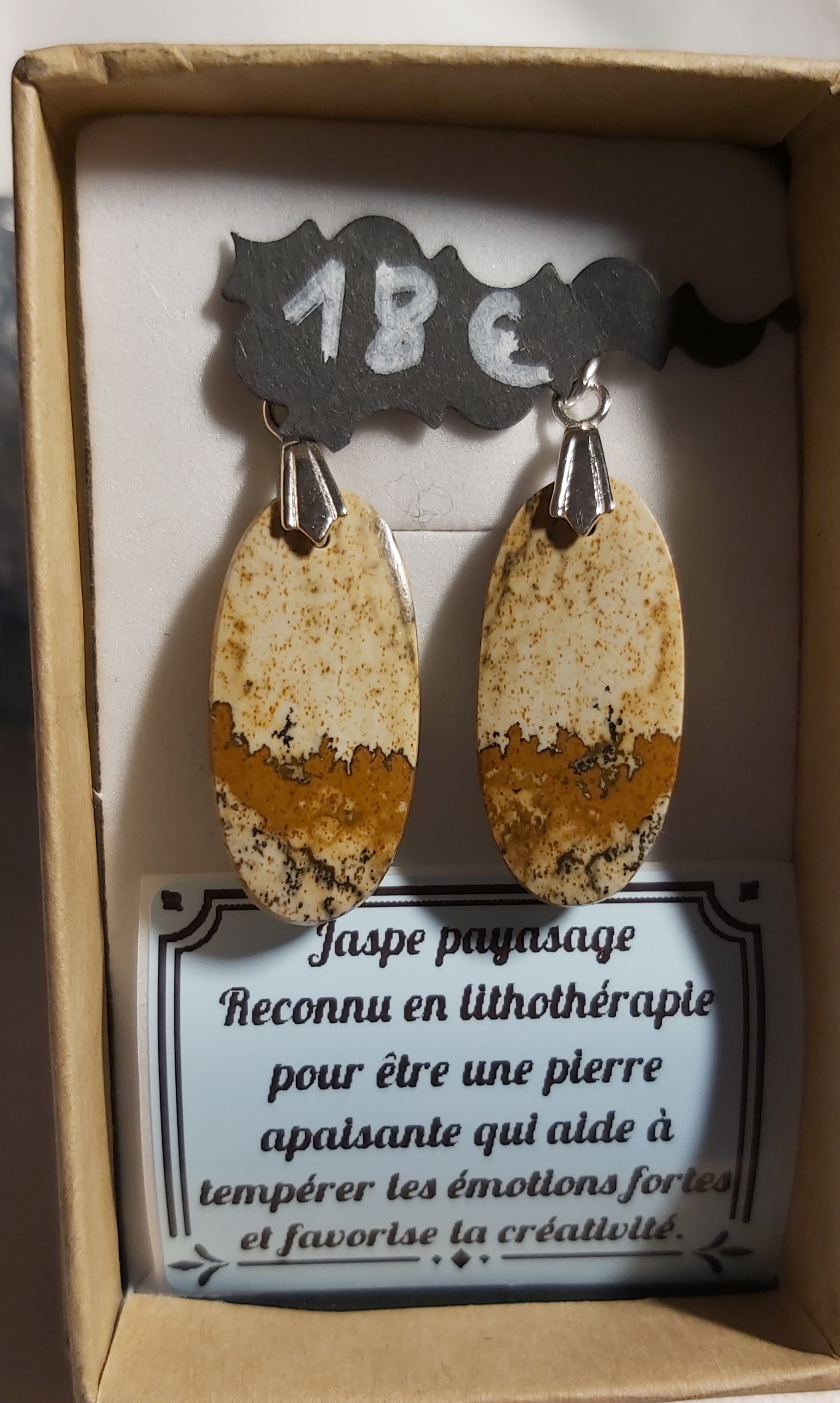 Boucles d'oreilles en jaspe paysage