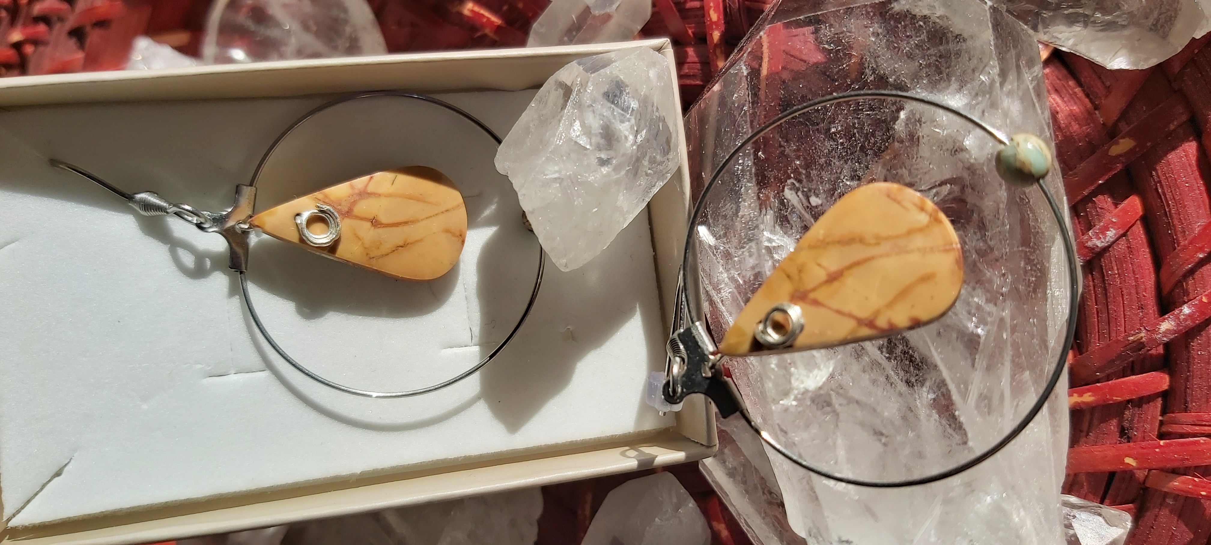 Boucles d'oreilles en jaspe paysage