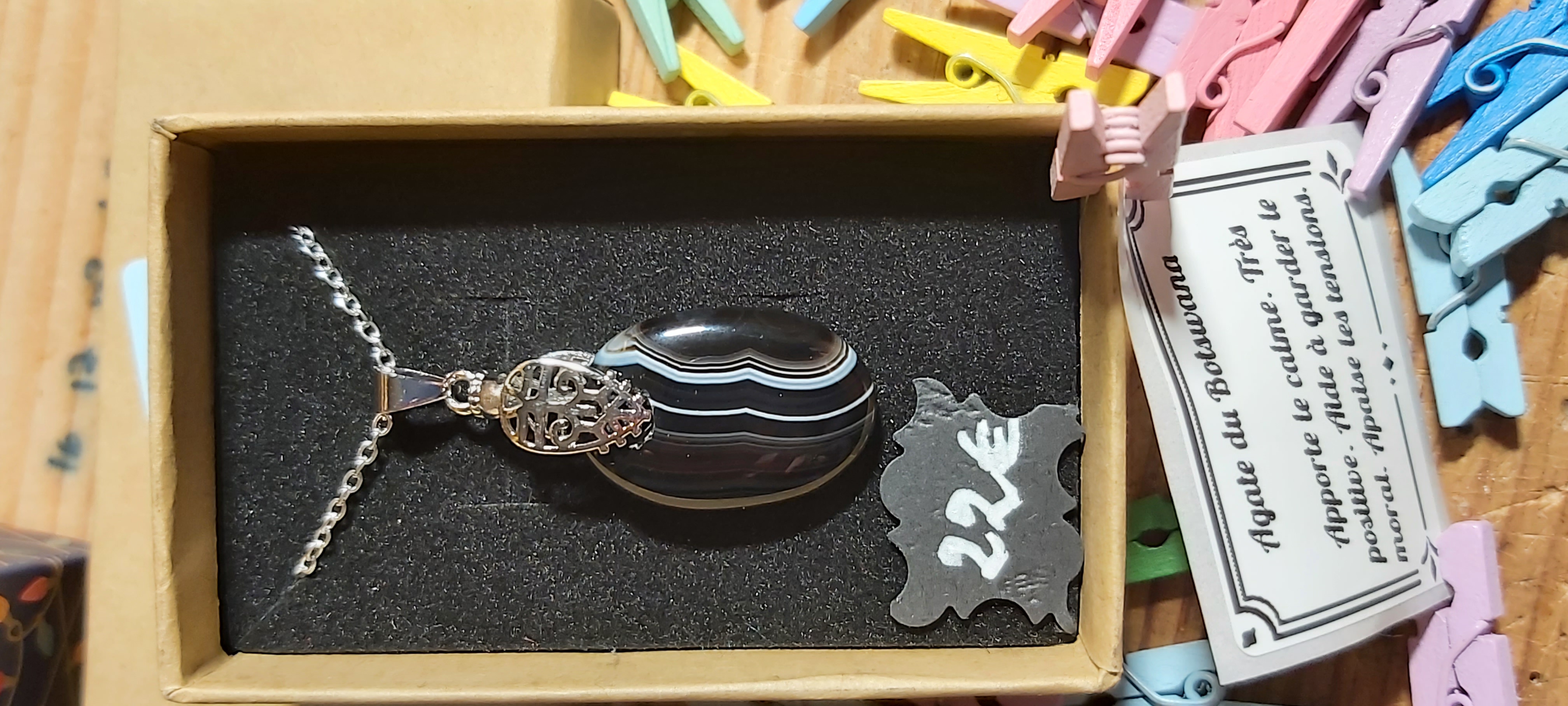 Pendentif Agate du Botswana