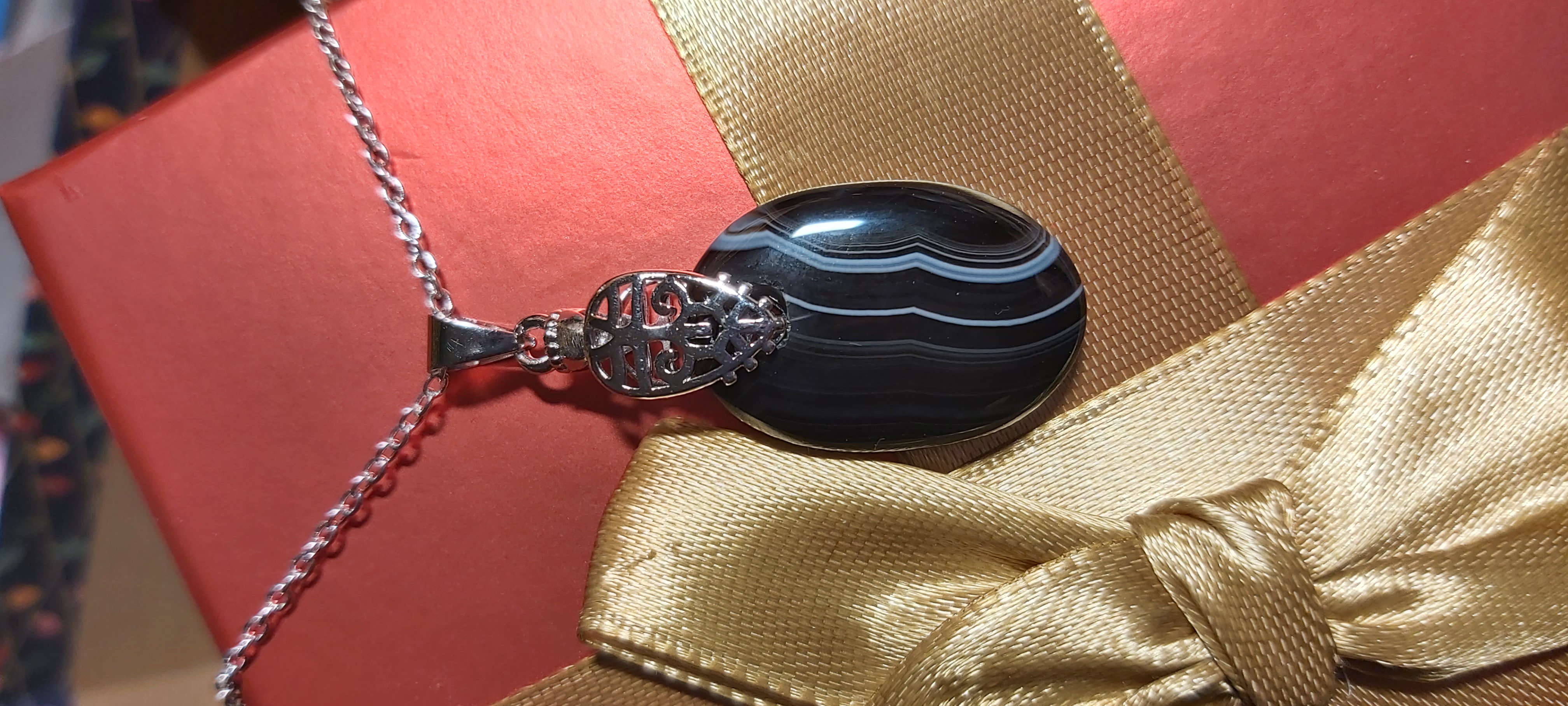 Pendentif Agate du Botswana