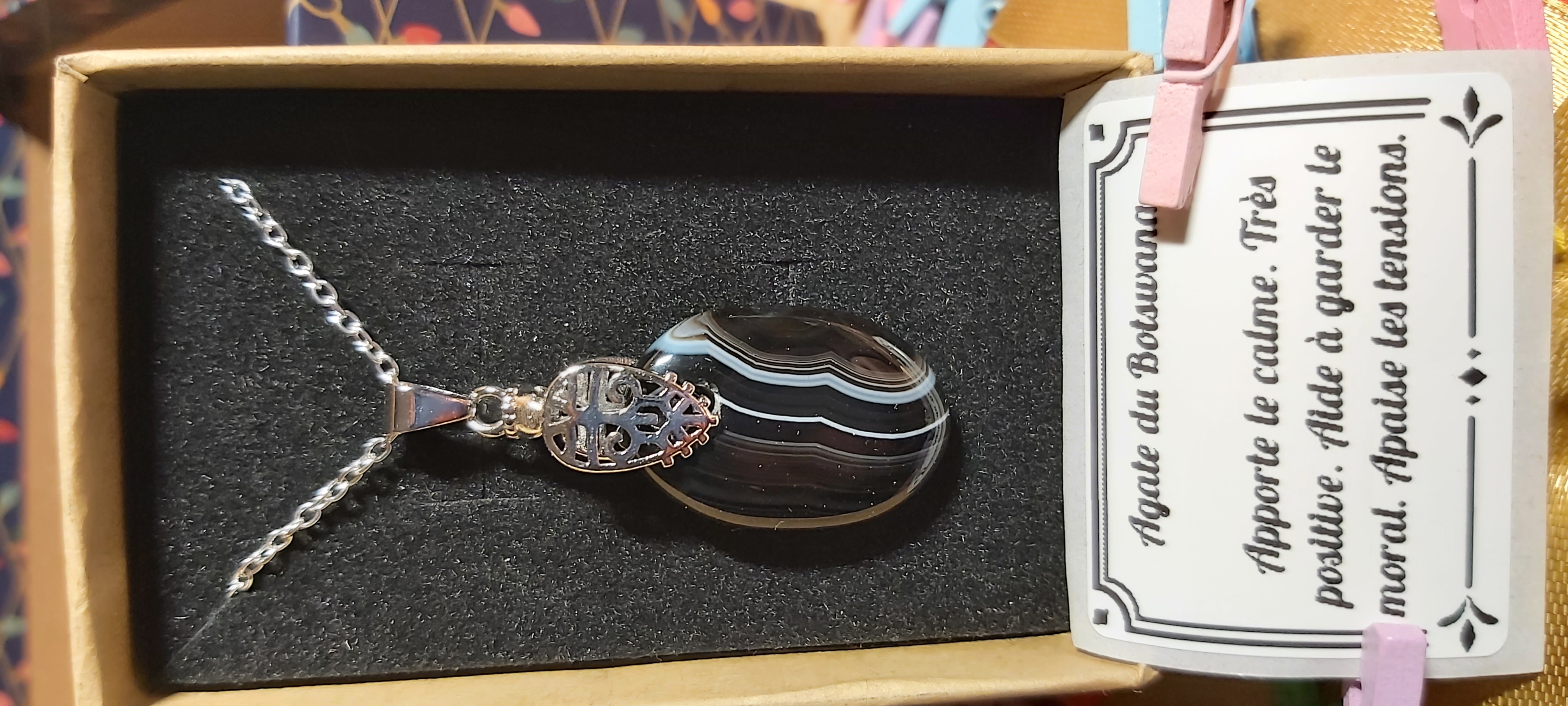Pendentif Agate du Botswana