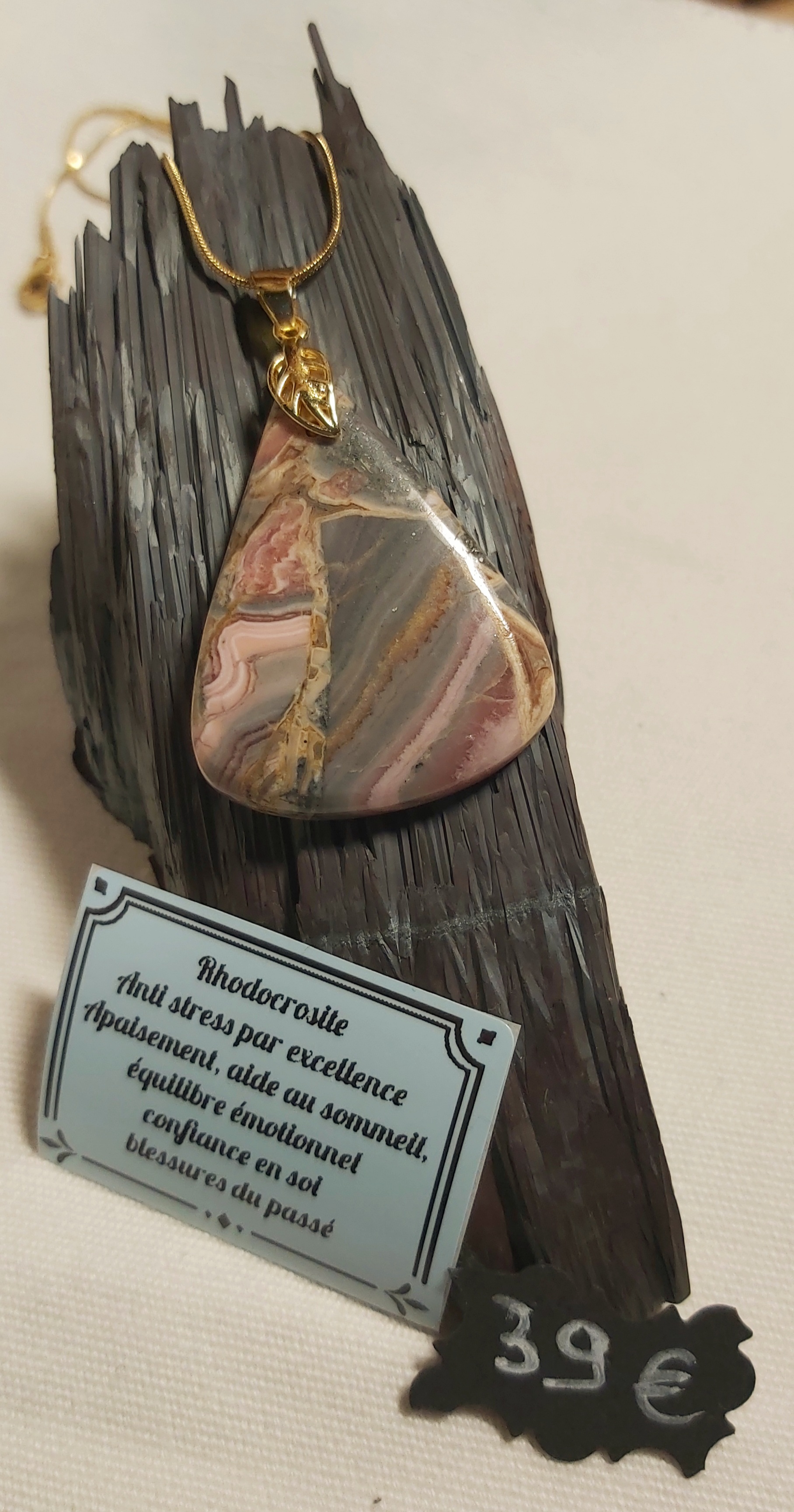 Pendentif en Rhodocrosite