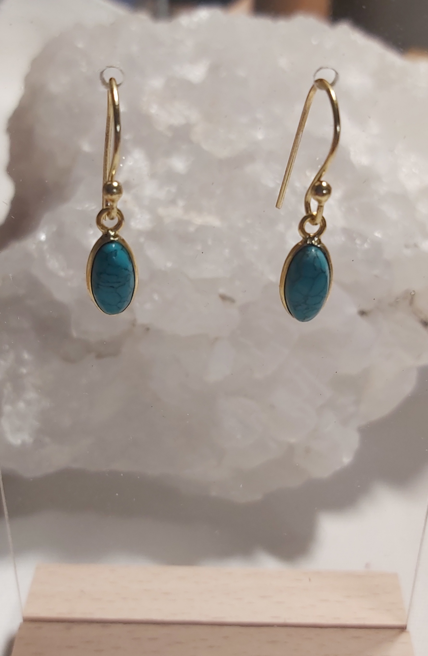 Boucles oreilles en Turquoise véritable.