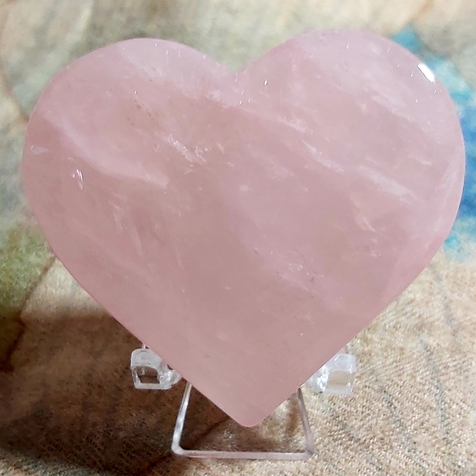 Galet coeur Quartz Rose 50/60mm