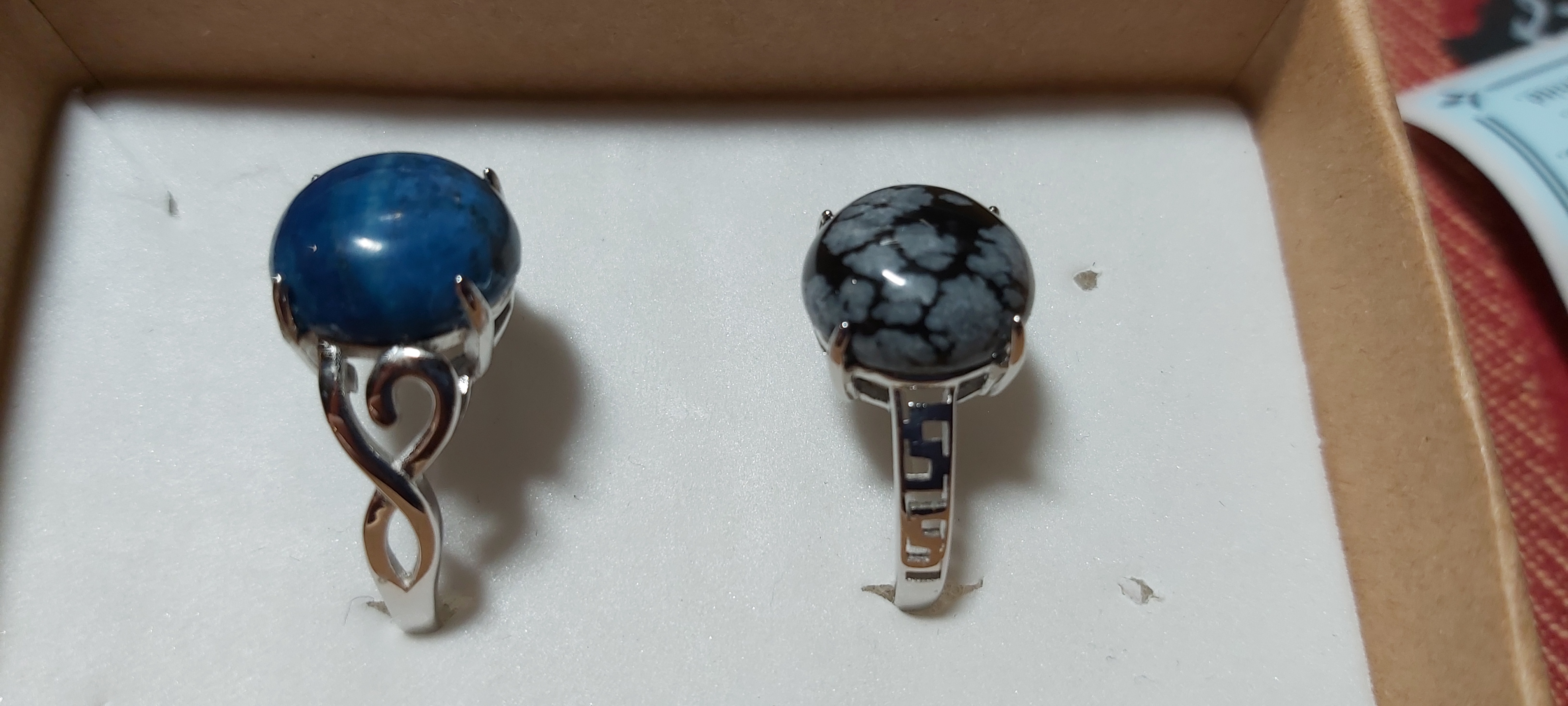 Bagues en argent avec pierres naturelles