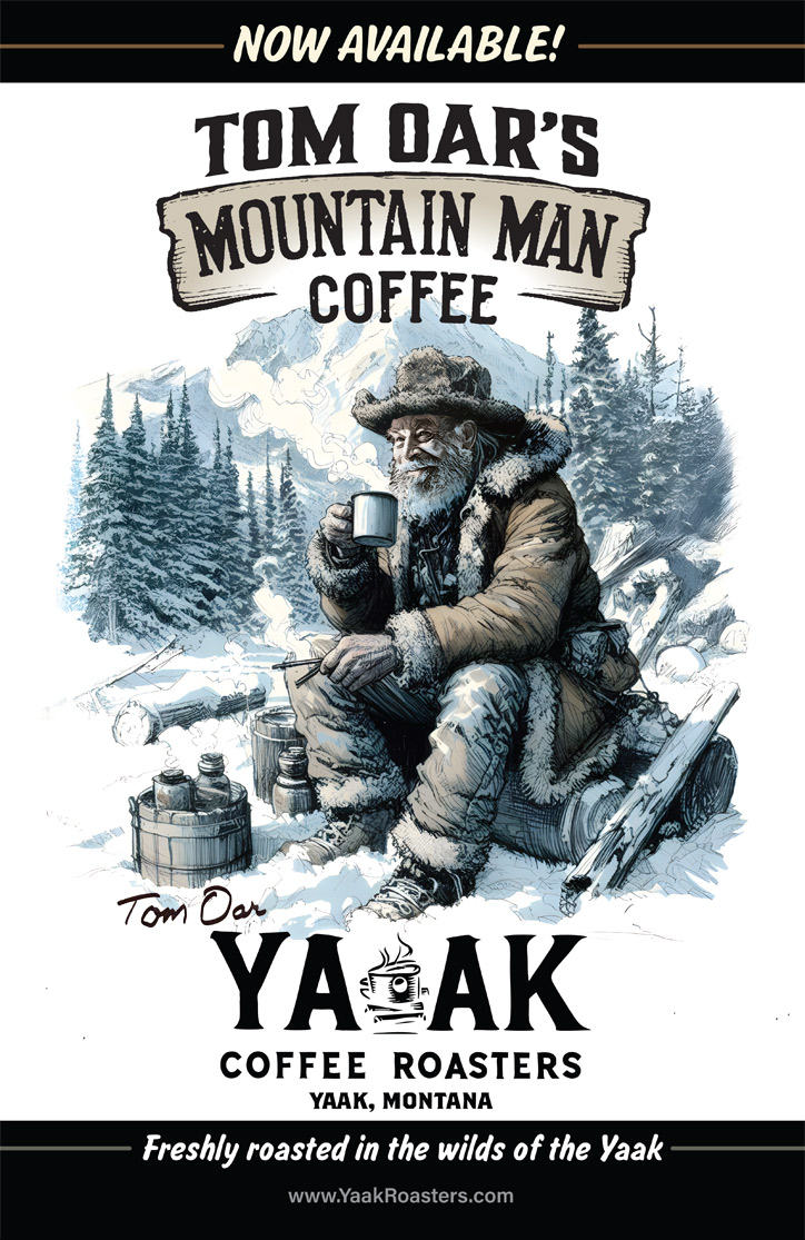 Tom Oar Autographed 11x17 Mountain Man Coffee Poster