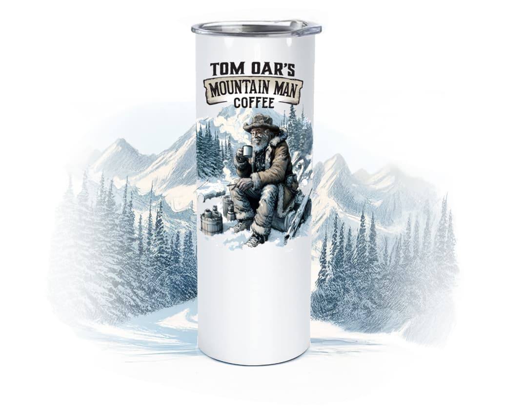 Tom Oar's Mountain Man Coffee Tumbler Slim