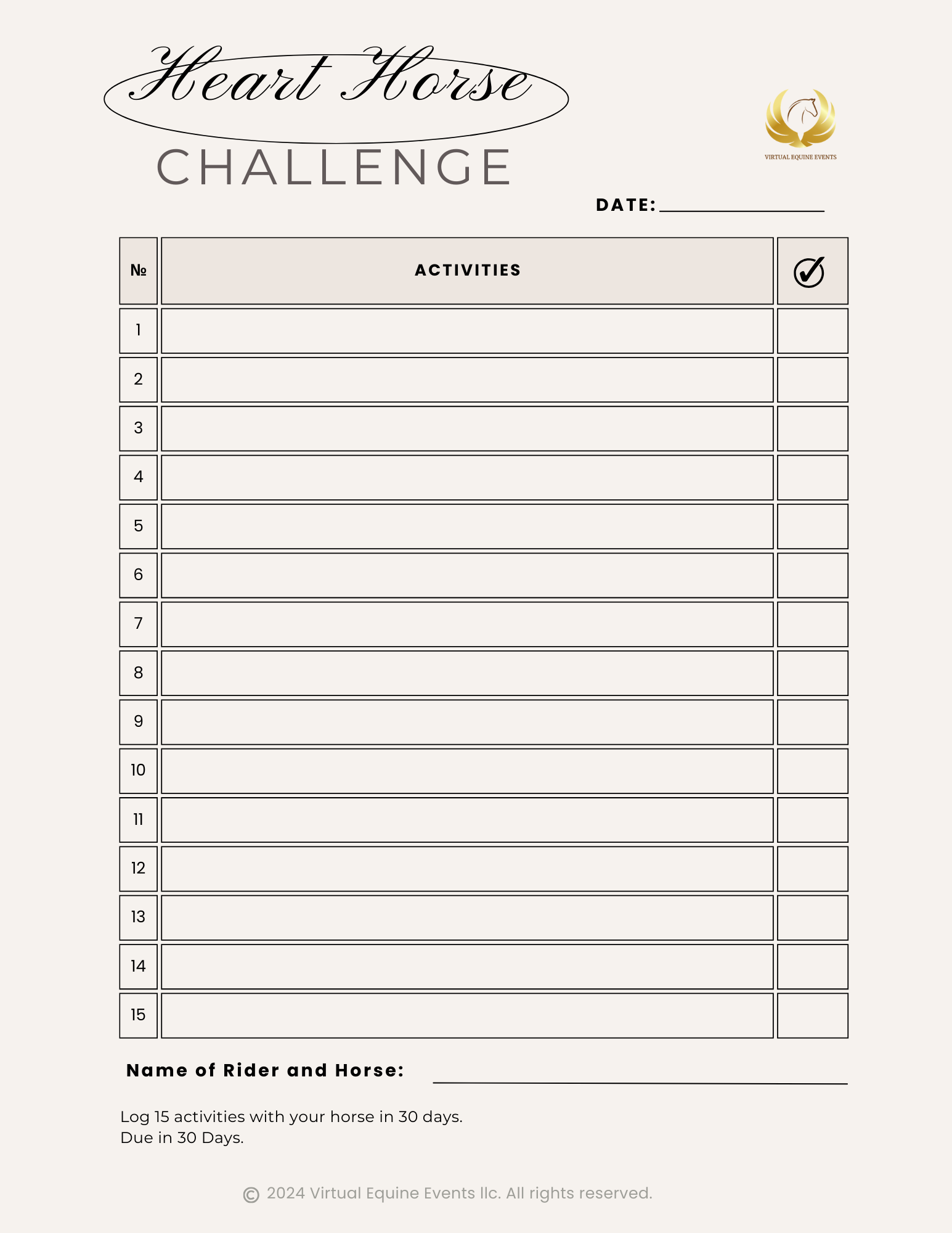 Class 90: Heart Horse Challenge