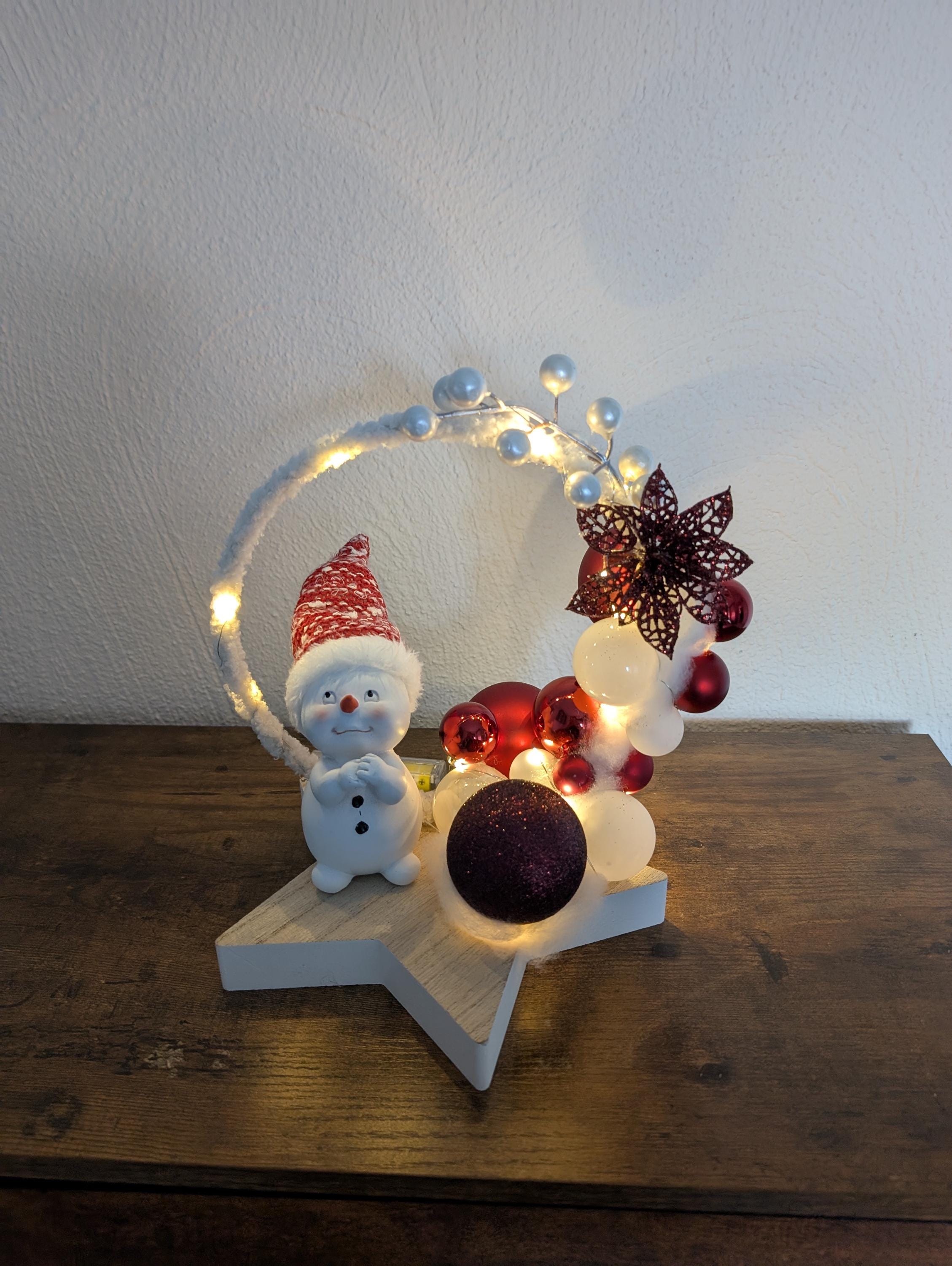 Weihnachtliche Dekoration mit Schneemann