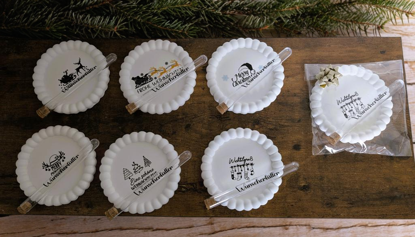 Deko-Schale aus Kerakraft / Handgefertigt / Wichteln / Tischdekoration / Geschenk / Winter / Bubble-Teller / Untersetzer / Wichtelgeschenk