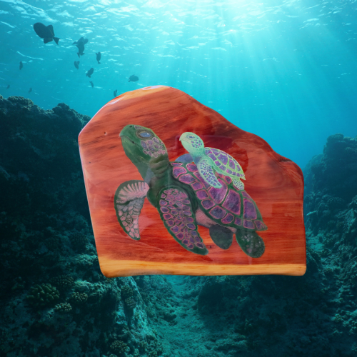 Momma and Baby Sea Turtles