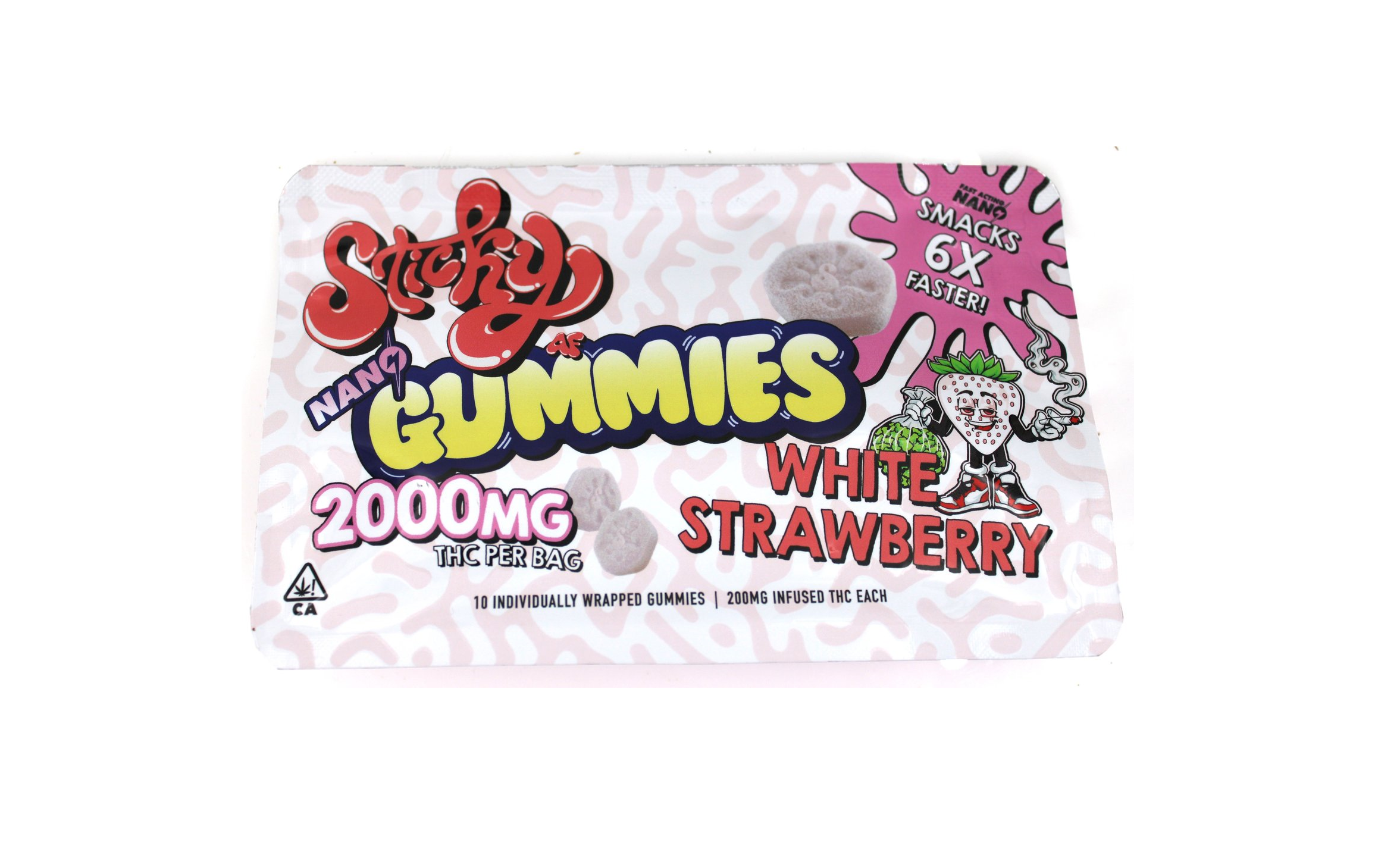 StickyAF - Nano Gummies - 2000mg - White Strawberry