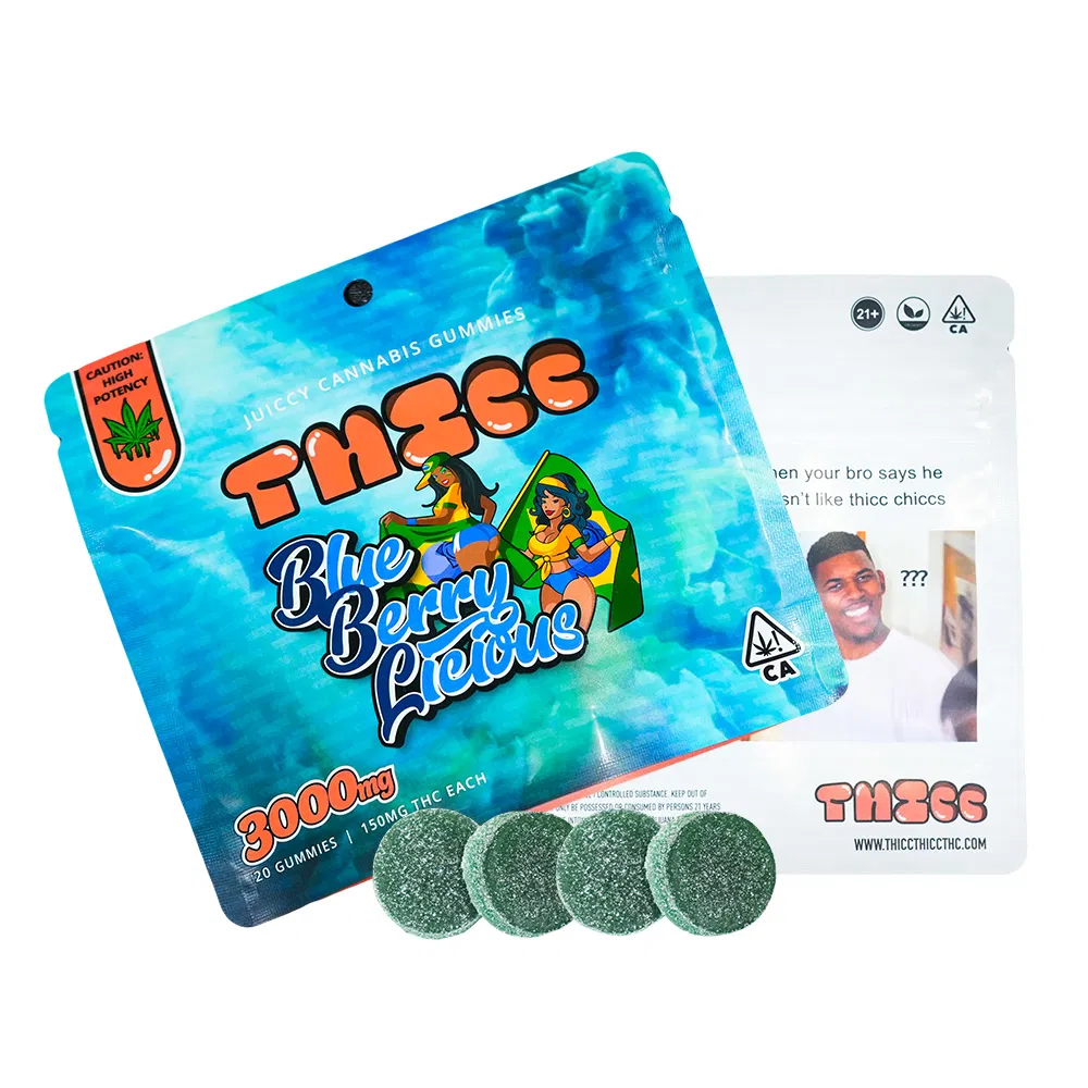 Thicc - Juiccy Cannabis Gummies - Blue Berry Licious - 3000mg