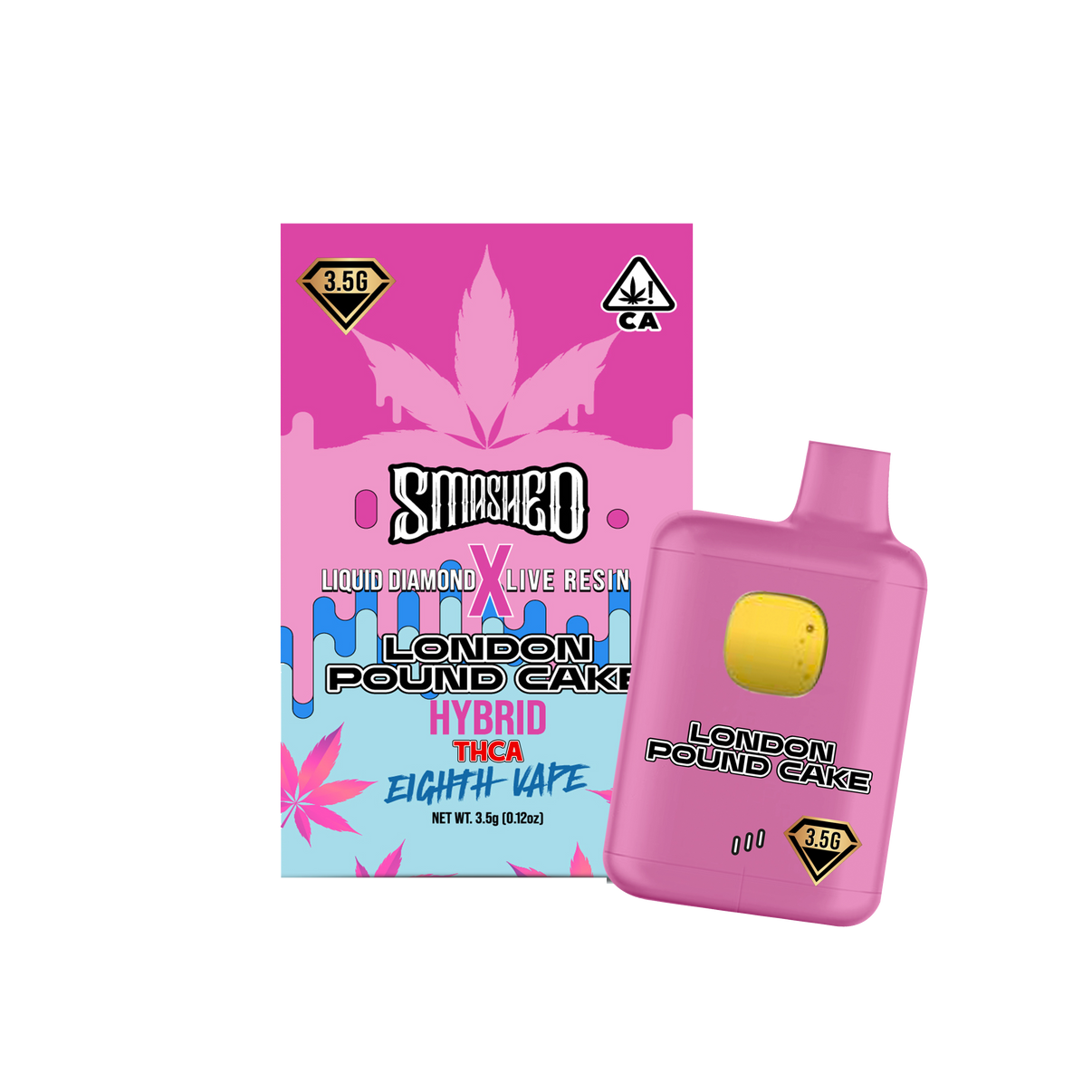 Smashed - Disposable 8th Vape Pen - 3.5 Grams - London Pound Cake