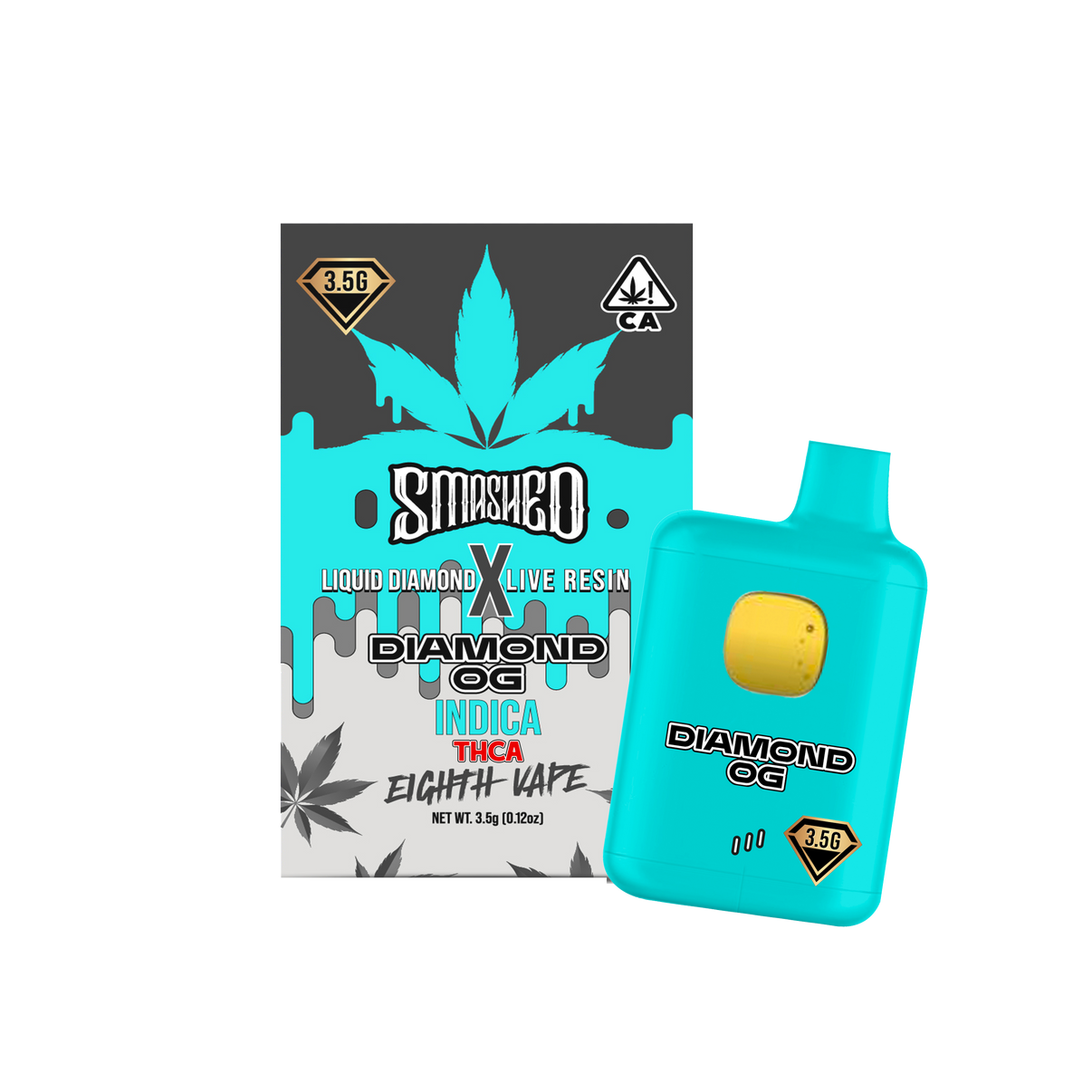 Smashed - Disposable 8th Vape Pen - 3.5 Grams - Diamond OG