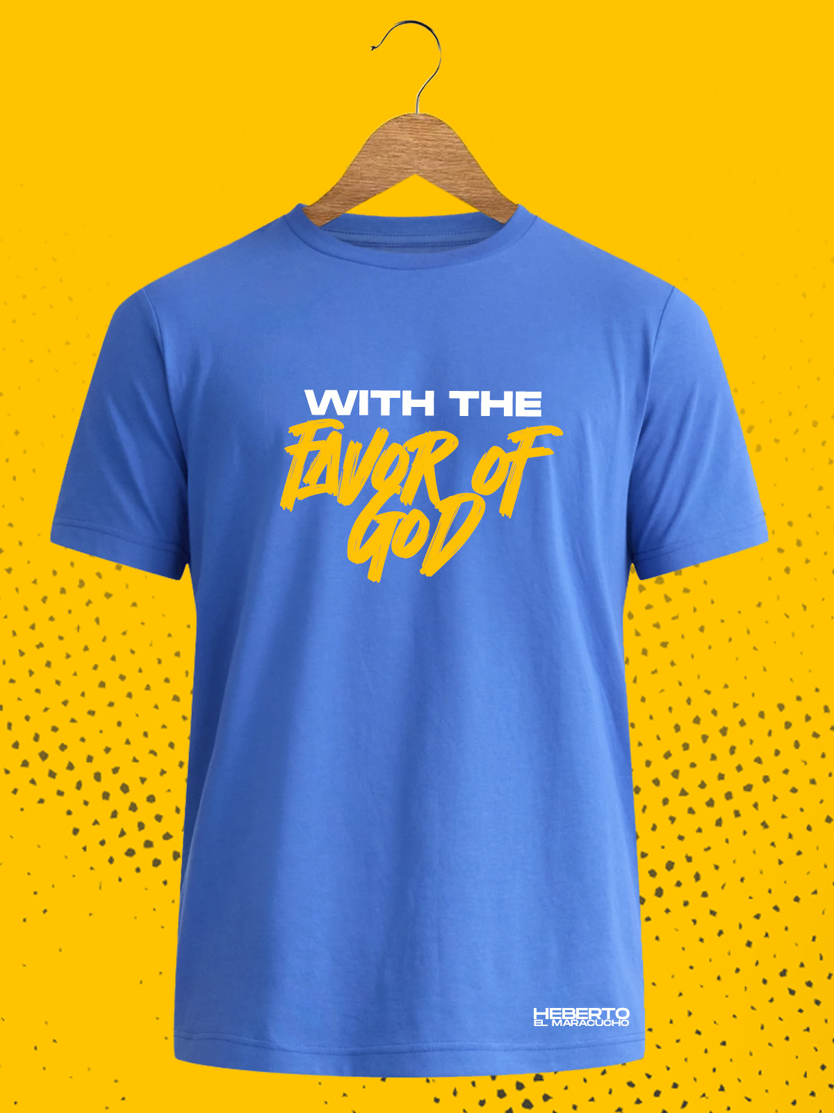 Franela azul WITH THE FAVOR OF GOD