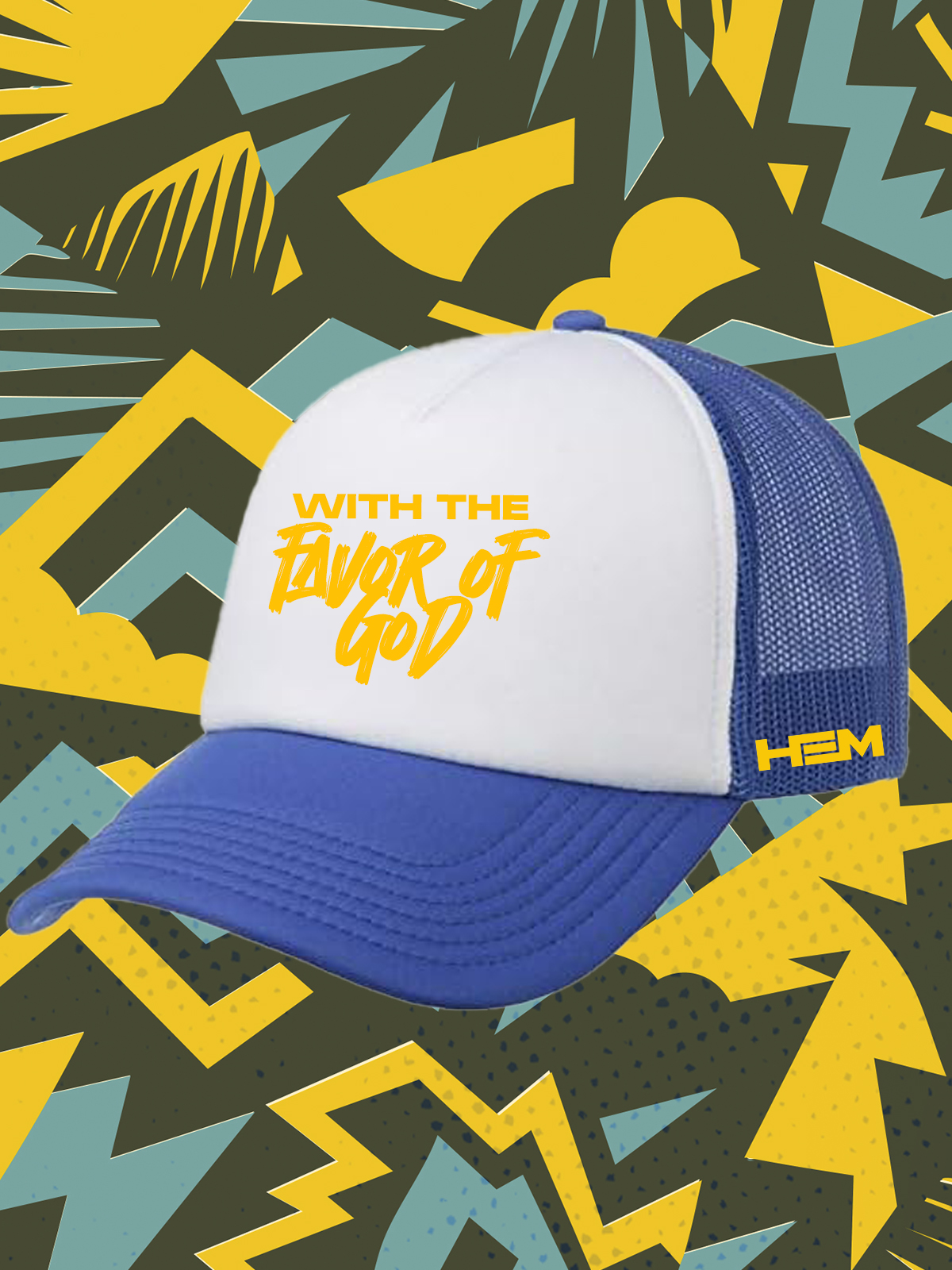 Gorra azul WITH THE FAVOR OF GOD