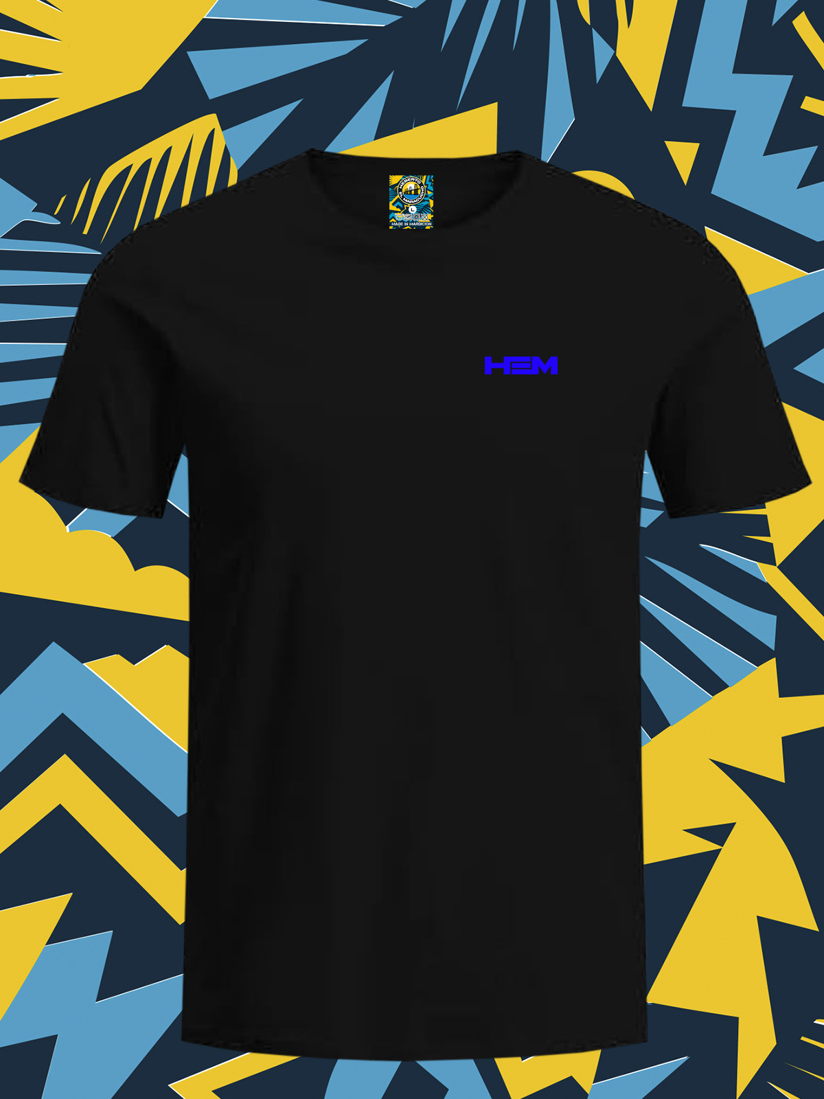 Franela negra logo HEM 