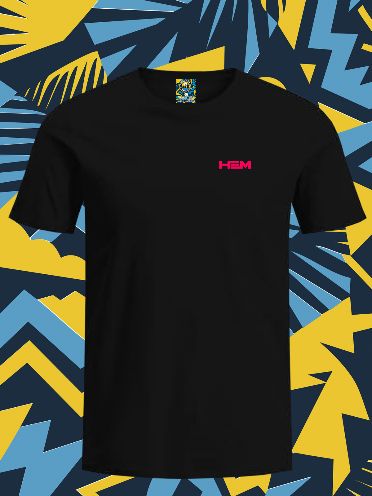 Franela negra logo HEM 