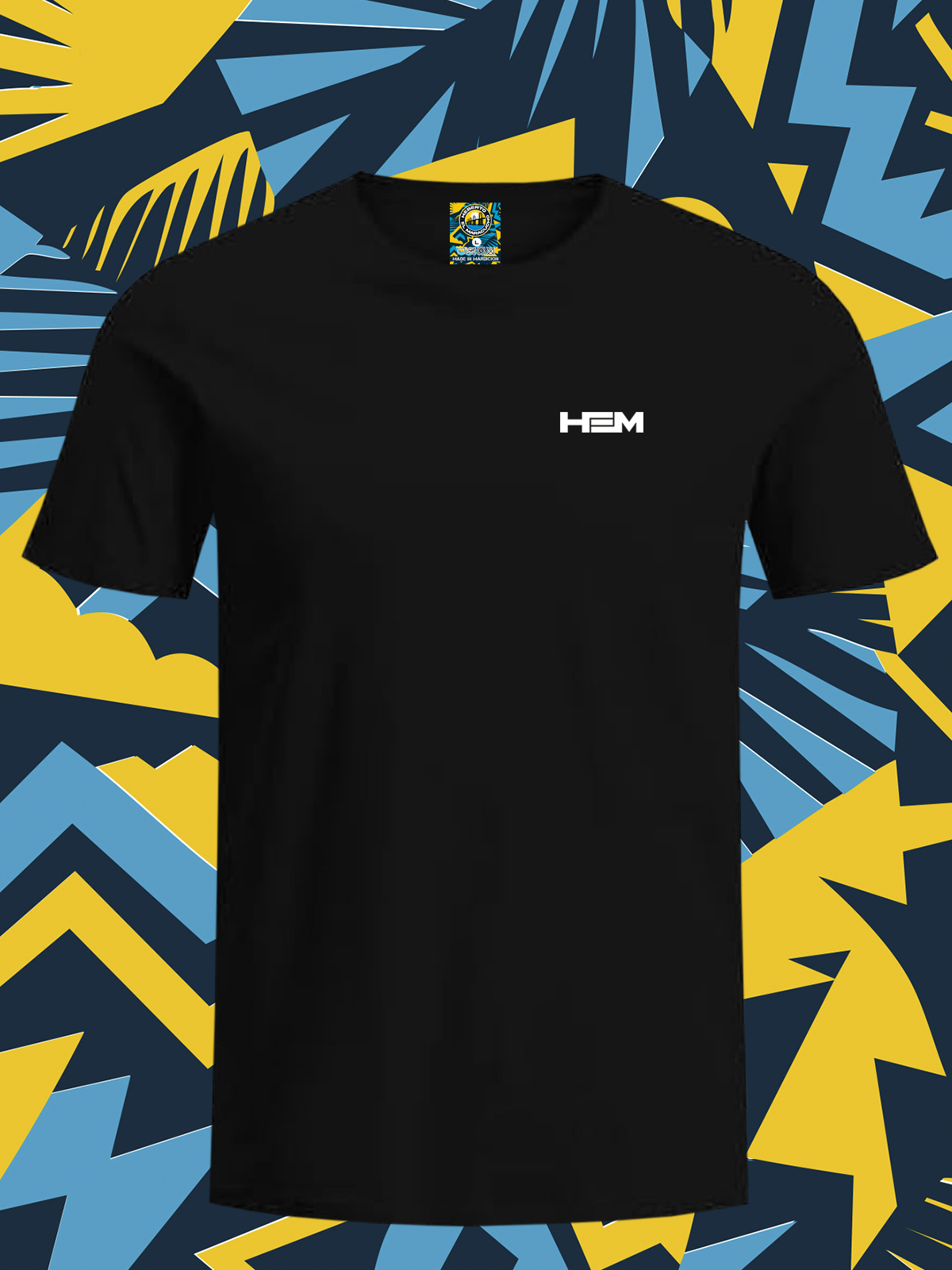 Franela negra logo HEM 