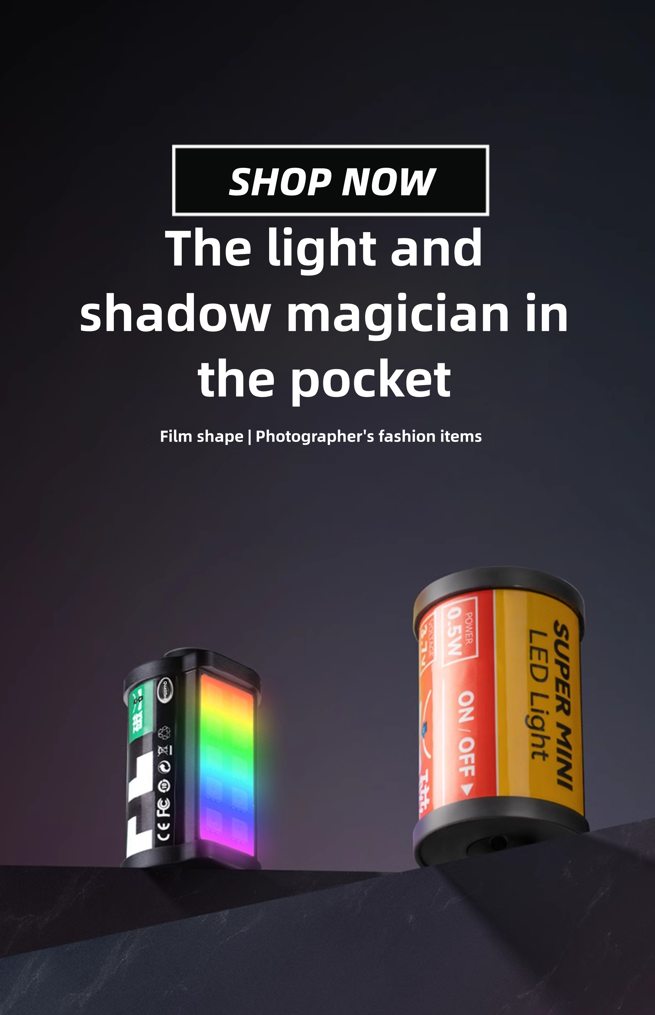 Film-shaped RGB fill light