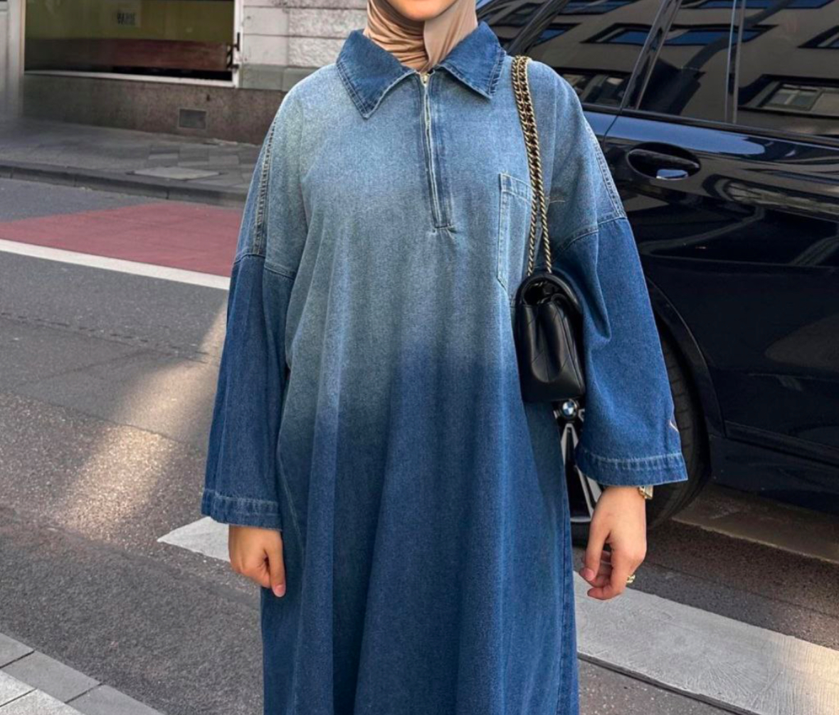 Robe longue en jeans 