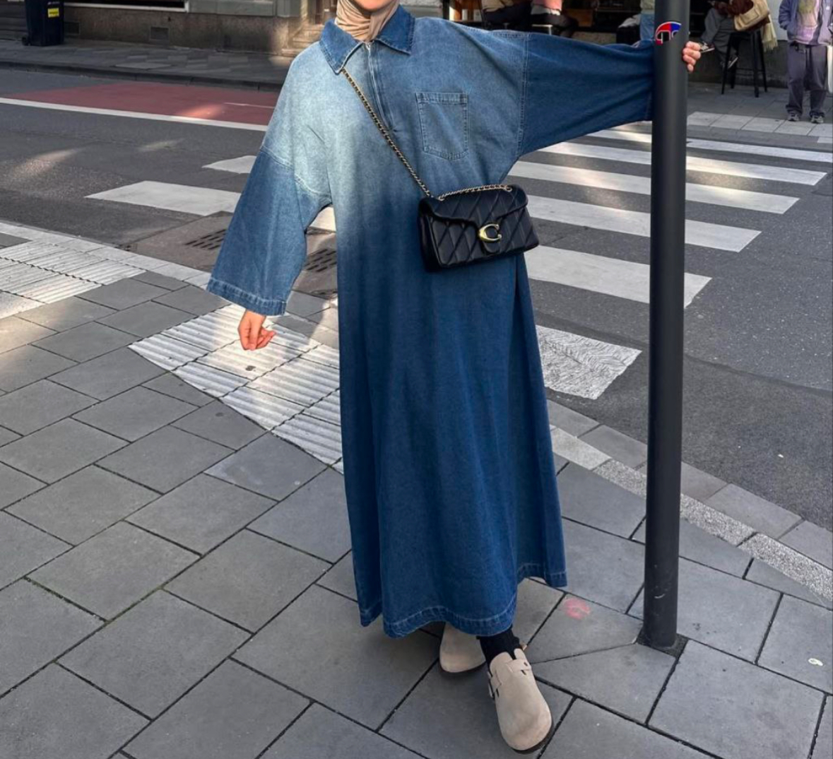 Robe longue en jeans 