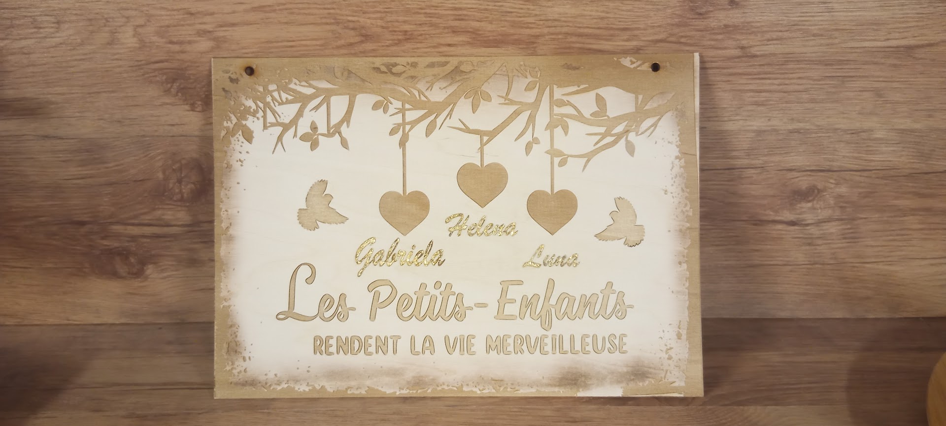 Plaque décorative personnalisée pour petits-enfants