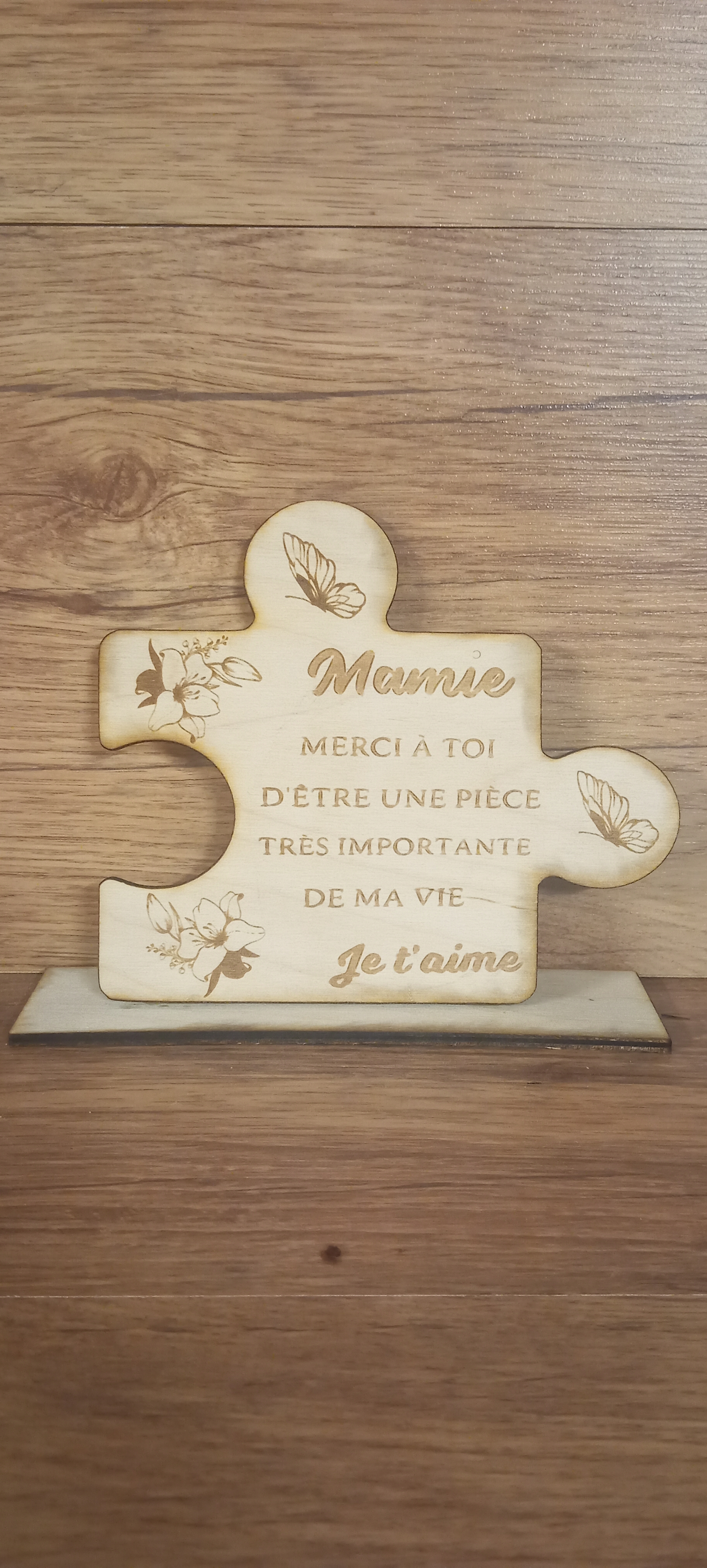  Cadeau personnalisé de pièces de puzzle en bois