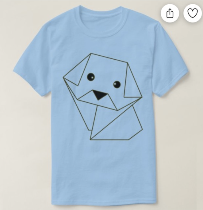 Blue Origami Pup Tee