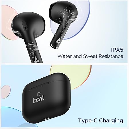 boAt Airdopes Ace TWS in Ear Earbuds with 35 HRS Playback, 13mm Drivers, Dual Mics ENx & Beast Mode(Active Black)