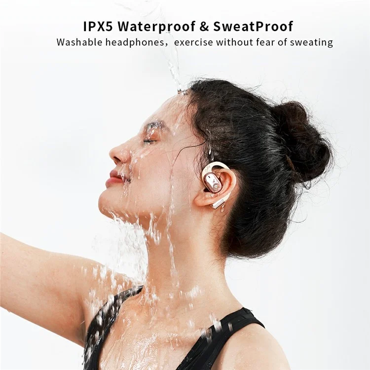 XUNDD W003 1 Pair Open-Ear Wireless Headset Waterproof Bluetooth Earphone - White