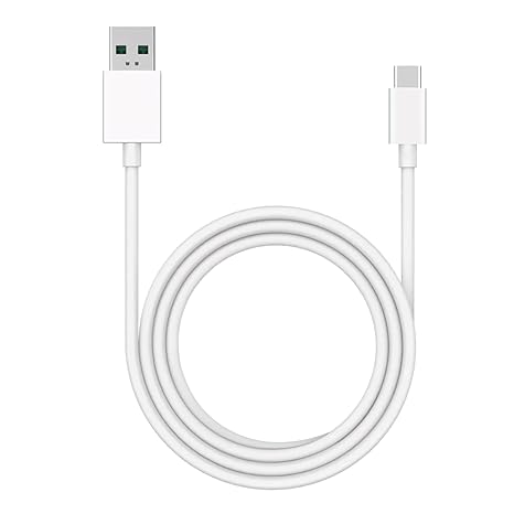 realme USB Type C SUPERVOOC Cable 2 A 1 m DL129 VOOC (Compatible with VOOC charging Smartphones with USB Type C Port, White, One Cable)