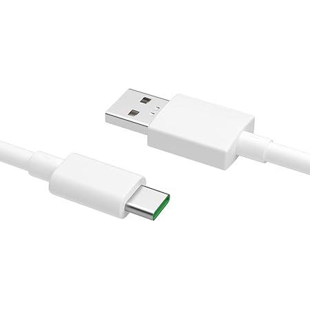 OPPO Original (6 Months Offical Warranty) Type-C Data & Fast Vooc Flash Charging Up To 30W, Suitable For Android Smartphones-Dl129 White, USB_type_C