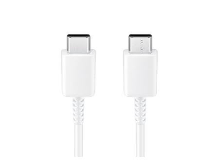 SAMSUNG USB Type C Cable 2 A 1 m Original EP-DA705BWEGIN (Compatible with Galaxy Series, White & Black)