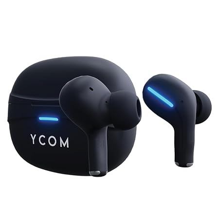 Ycom Truebuds 3 with 60hr Playtime, Built in enc, 10 min Charge 120 min Playtime, 13mm Drivers (Black)
