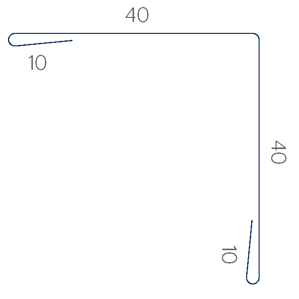 CORNIÈRE D'ANGLE 40 x 40 mm (Sortant)