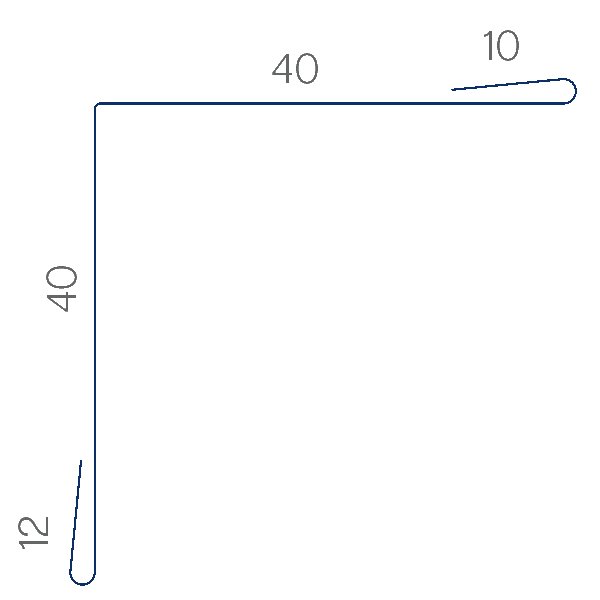CORNIÈRE D'ANGLE 40 x 40 mm (Rentrant)